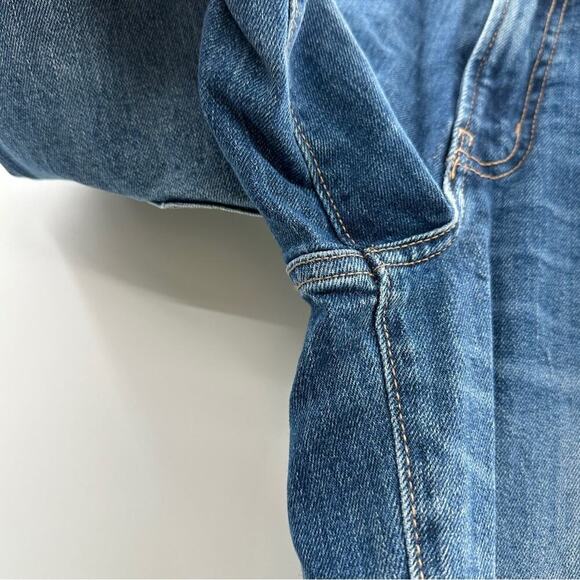 Old Navy O.G. Straight High Rise Dark Wash Distressed Ankle Jeans Sz 0 - Picture 5 of 12